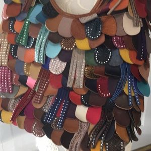 Cutout Leather Boho Bag